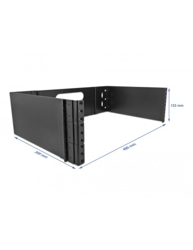 DeLOCK Rack de montaje en pared 3U negro plegable para dispositivos de 19″