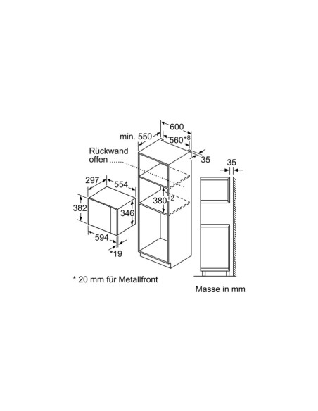 Bosch BEL523MS0 microondas Negro, Acero inoxidable Integrado 20 L 800 W