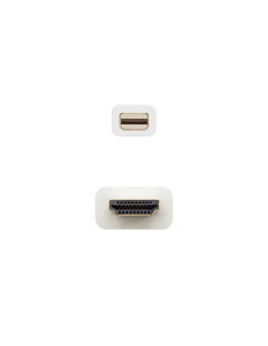 Nanocable Cable conversor Mini DP a HDMI, Mini DP M - HDMI M, Blanco, 2.0 M