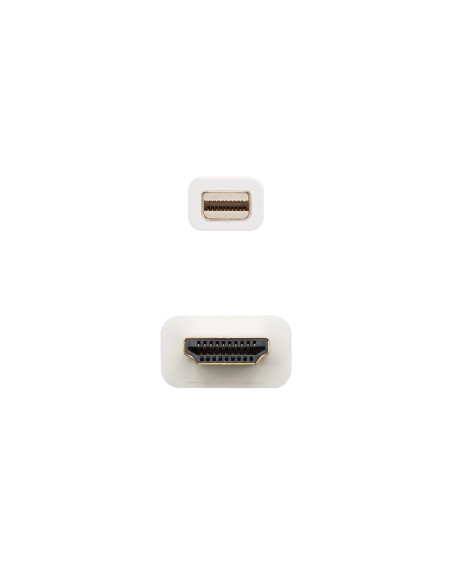 Nanocable Cable conversor Mini DP a HDMI, Mini DP M - HDMI M, Blanco, 2.0 M