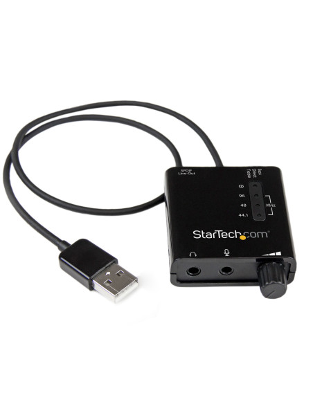 StarTech.com Tarjeta de Sonido Estéreo USB Externa Adaptador Conversor con Salida SPDIF - Negro