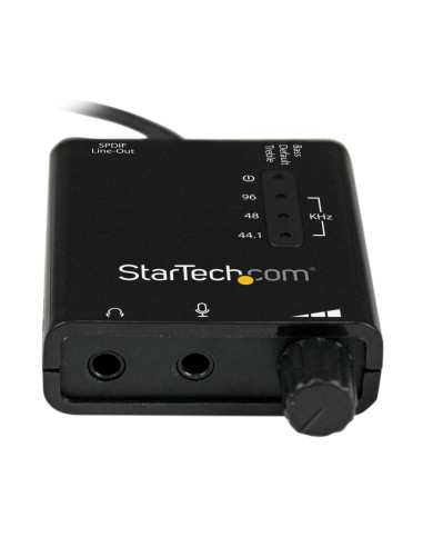StarTech.com Tarjeta de Sonido Estéreo USB Externa Adaptador Conversor con Salida SPDIF - Negro