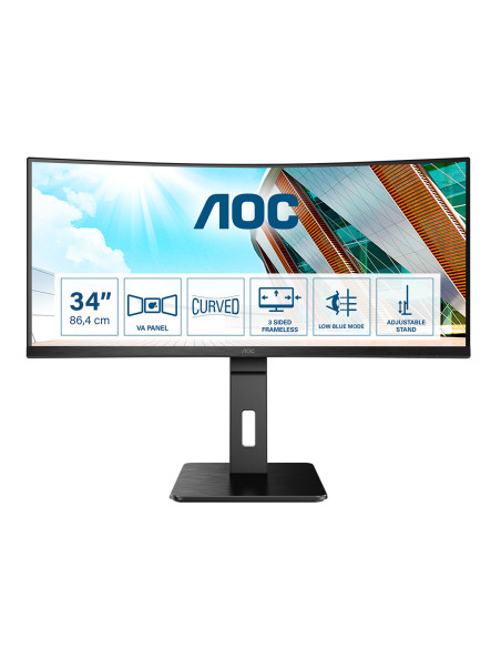 AOC P2 CU34P2A pantalla para PC 86,4 cm (34") 3440 x 1440 Pixeles Quad HD LED Negro