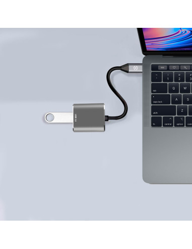 Celly PROUSBCUSBDS cable USB USB 3.2 Gen 1 (3.1 Gen 1) USB C USB A Plata