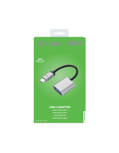 Celly PROUSBCUSBDS cable USB USB 3.2 Gen 1 (3.1 Gen 1) USB C USB A Plata