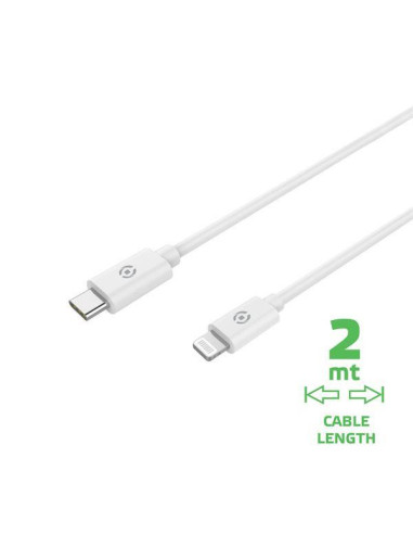 Celly USBLIGHTC2MWH cable de conector Lightning 2 m Blanco