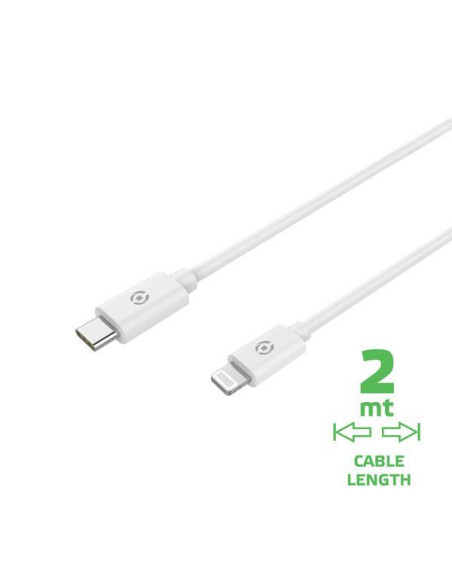 Celly USBLIGHTC2MWH cable de conector Lightning 2 m Blanco