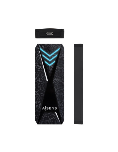 AISENS Caja Externa M.2 (NGFF) RGB Gaming ASM2-RGB013B NVMe a USB3.2 Gen2, Negra