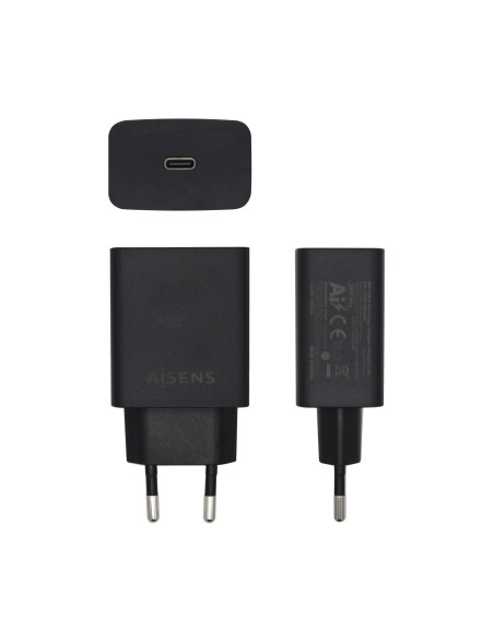 AISENS Cargador USB-C PD 3.0 1 Puerto 1x USB-C 20 W, Negro