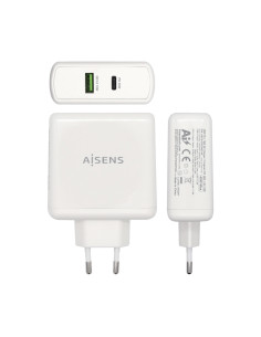 AISENS Cargador 48 W, 1x USB-C PD3.0 30 W, 1x USB-A QC3.0 18 W, Blanco 2