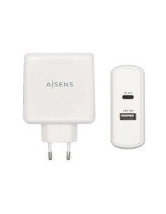 AISENS Cargador 57 W, 1x USB-C PD3.0 45 W, 1x USB-A 5 V   2.4 A 12 W, Blanco