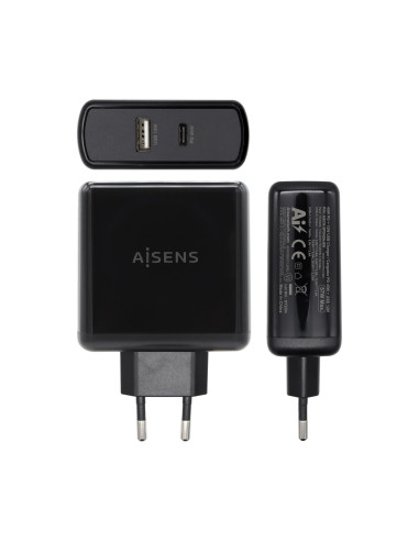 AISENS ASCH-2PD45A-BK cargador de dispositivo móvil GPS, Mando para videojuegos, MP3, MP4, Teléfono móvil, Portátil,