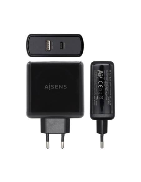AISENS ASCH-2PD45A-BK cargador de dispositivo móvil GPS, Mando para videojuegos, MP3, MP4, Teléfono móvil, Portátil,