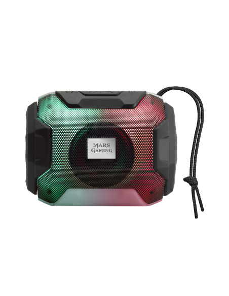 Mars Gaming MSBAX, Altavoz Bluetooth RGB, Compacto,10W, USB MicroSD Radio, Negro