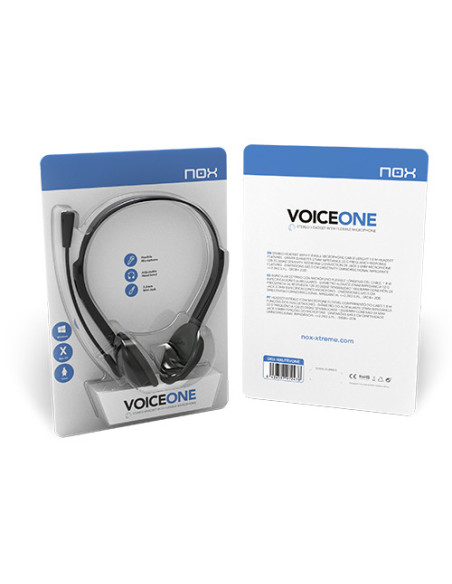 NOX Voice One Auriculares Alámbrico Diadema Llamadas Música Negro