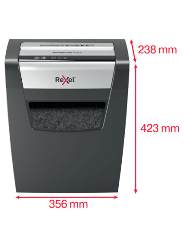 Rexel Momentum X312 triturador de papel Corte en partículas 62 dB Negro, Gris