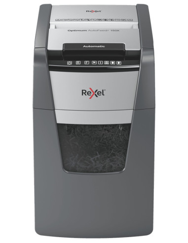 Rexel Optimum AutoFeed+ 150X A triturador de papel Corte cruzado 55 dB 22 cm Negro, Gris