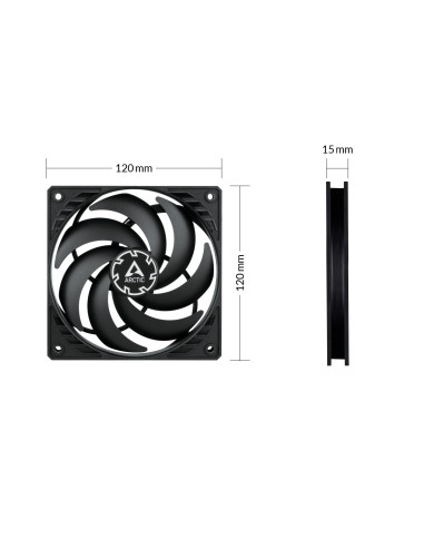 ARCTIC P12 Slim PWM PST Carcasa del ordenador Ventilador 12 cm Negro 1 pieza(s)