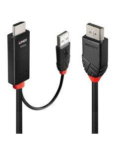 Lindy 41498 adaptador de cable de vídeo 1 m HDMI + USB Type-A DisplayPort Negro