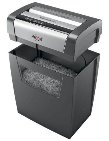 Rexel Momentum X410 triturador de papel Corte en partículas 62 dB Negro, Gris