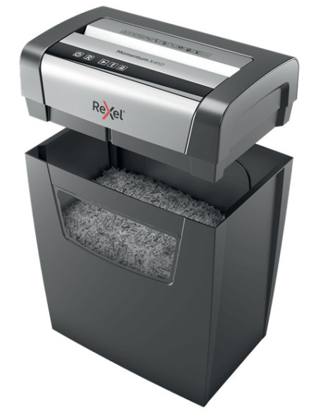 Rexel Momentum X410 triturador de papel Corte en partículas 62 dB Negro, Gris