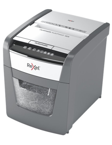 Rexel Optimum AutoFeed+ 50X triturador de papel Corte cruzado 55 dB 22 cm Negro, Gris