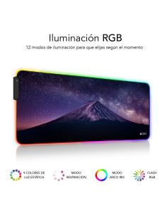 SUBBLIM Alfombrilla Tapete Ratón con Luz LED RGB 9 colores Extra Grande Montaña 2