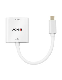 Lindy 43339 adaptador de cable de vídeo 0,1 m USB Tipo C HDMI Blanco 2