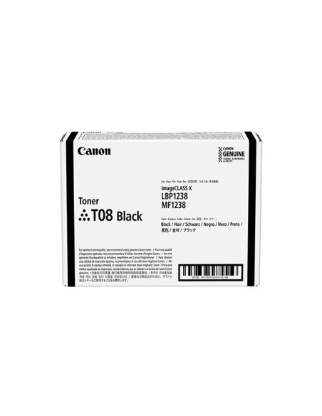 Canon TONER T08 BLACK cartucho de tóner 1 pieza(s) Original Negro