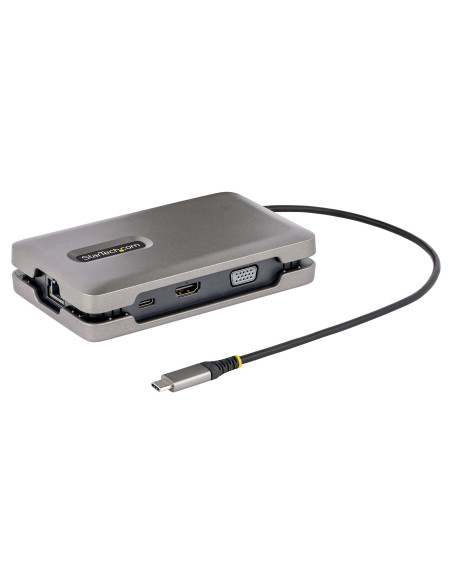 StarTech.com Adaptador Multipuertos USB-C - Vídeo USB Tipo C con Modo Alt de DP - HDMI 2.0 4K -VGA - Docking Station USB-C para