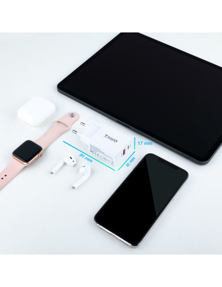 TooQ TQWC-2SC04WT cargador de dispositivo móvil Universal Blanco Corriente alterna Carga rápida Interior