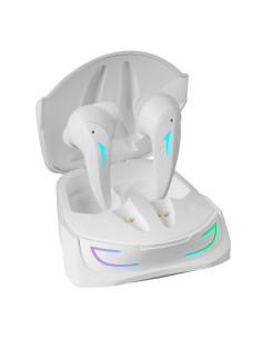 Mars Gaming MHI-ULTRA Blanco, Auriculares Inalámbricos TWS, RGB Flow, Bluetooth 5.3, Triple Cancelación Ruido, 24H Batería
