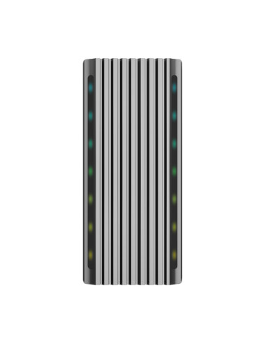 AISENS Caja Externa M.2 RGB Gaming ASM2-RGB011GR SATA NVMe A USB3.1 Gen2, Gris