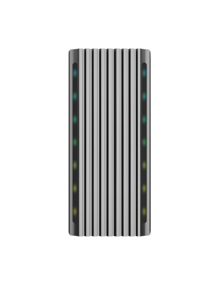 AISENS Caja Externa M.2 RGB Gaming ASM2-RGB011GR SATA NVMe A USB3.1 Gen2, Gris