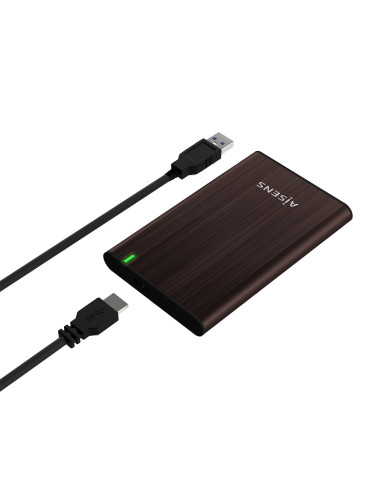 AISENS Caja Externa 2.5" ASE-2525BWN 9.5 mm SATA A USB 3.0 USB 3.1 Gen1, Marron