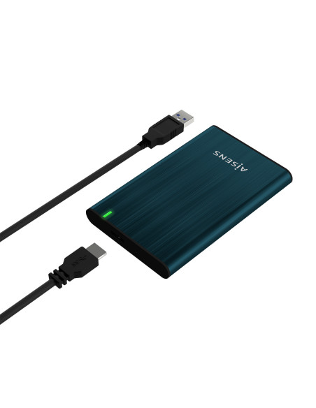 AISENS Caja Externa 2.5" ASE-2525PB 9.5 mm SATA A USB 3.0 USB 3.1 Gen1, Azul Pacifico