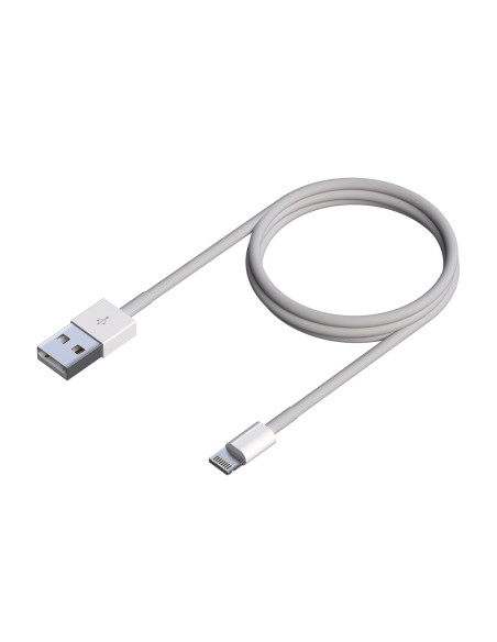 AISENS Cable Lightning A USB 2.0, Lightning M-USB A M, Blanco, 0.5 m