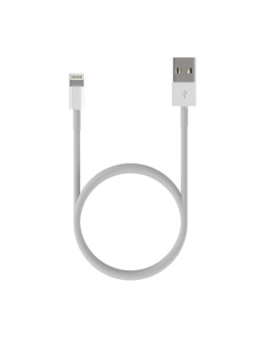 AISENS Cable Lightning A USB 2.0, Lightning M-USB A M, Blanco, 0.5 m