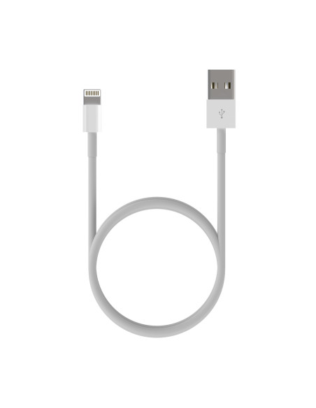 AISENS Cable Lightning A USB 2.0, Lightning M-USB A M, Blanco, 0.5 m