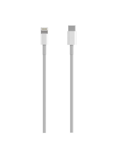 AISENS Cable USB 2.0 USB-C A Lightning PD 2A, Lightning M-USB-C M, Blanco, 0.5 m