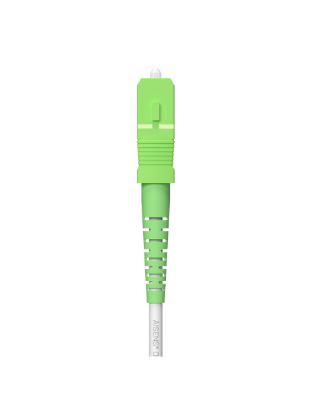 AISENS Cable Fibra Óptica Latiguillo G657A2 3.0 9 125 SMF Simplex CPR DCA LSZH, SC APC-SC APC, Blanco, 150 m