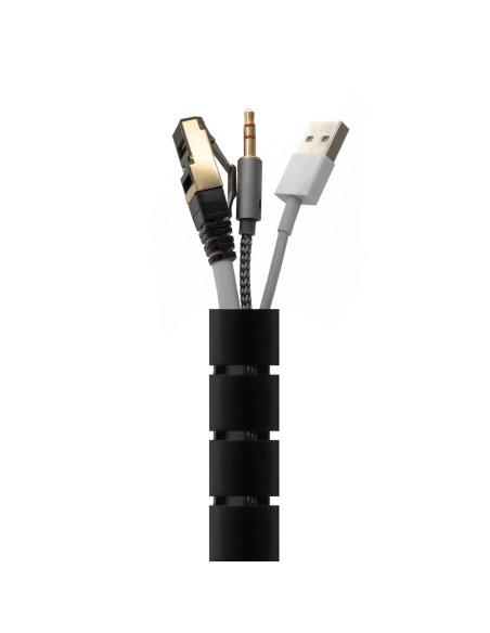 AISENS Organizador De Cable En Espiral 25mm, Negro, 3.0 m