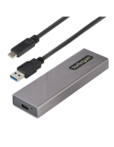 StarTech.com Caja Externa de Aluninio USB-C 10Gbps a NVMe M.2 o SSD M.2 SATA - Sin Herramientas para SSD M.2 NGFF PCIe SATA -