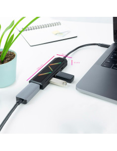 Nanocable 10.16.0401 base para portátil y replicador de puertos Alámbrico USB 3.2 Gen 1 (3.1 Gen 1) Type-C Negro 2