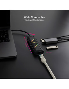 Nanocable 10.16.0501 base para portátil y replicador de puertos Alámbrico USB 3.2 Gen 1 (3.1 Gen 1) Type-C Negro 2