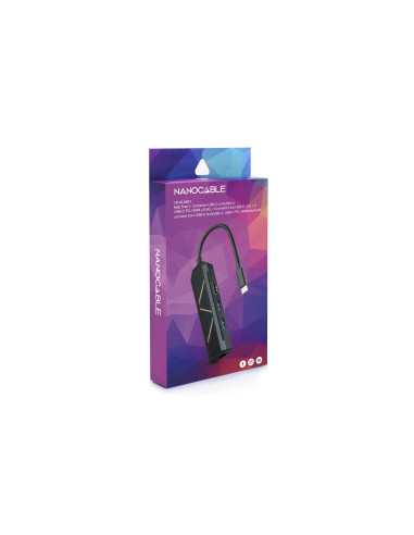 Nanocable 10.16.0501 base para portátil y replicador de puertos Alámbrico USB 3.2 Gen 1 (3.1 Gen 1) Type-C Negro