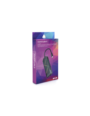 Nanocable 10.16.0801 base para portátil y replicador de puertos Alámbrico USB 3.2 Gen 1 (3.1 Gen 1) Type-C Negro