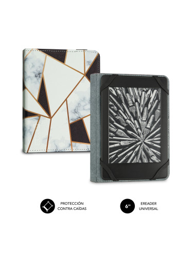 SUBBLIM Funda Libro Electrónico Clever Ebook Case 6" Marmol Negro