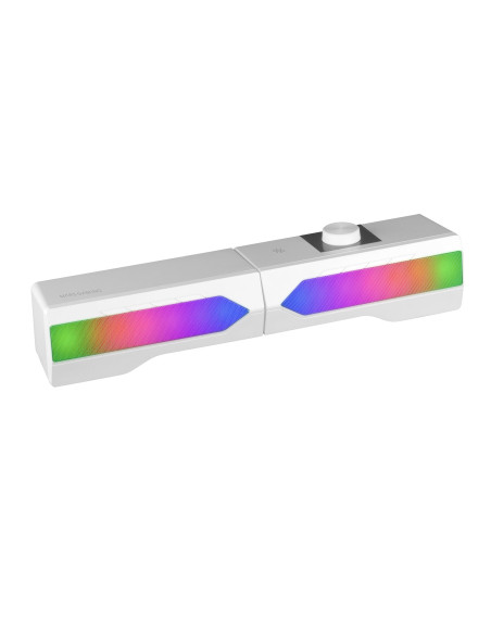 Mars Gaming ALTAVOZ BLUETOOTH MSDUO WHITE 2 EN 1 CONVERTIBLE EN SOBREMESA 2.0 O SOUNDBAR BT 5.0 ILUMINACION RGB