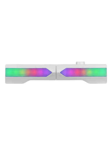 Mars Gaming ALTAVOZ BLUETOOTH MSDUO WHITE 2 EN 1 CONVERTIBLE EN SOBREMESA 2.0 O SOUNDBAR BT 5.0 ILUMINACION RGB